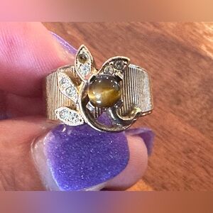 Vintage 18K HGE Tiger's Eye Ring | Size 6